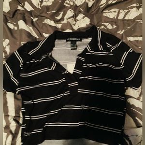 Black and white striped short sleeve